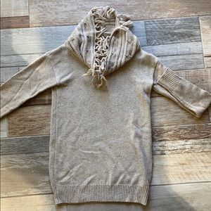 Sweater with scarf neckline